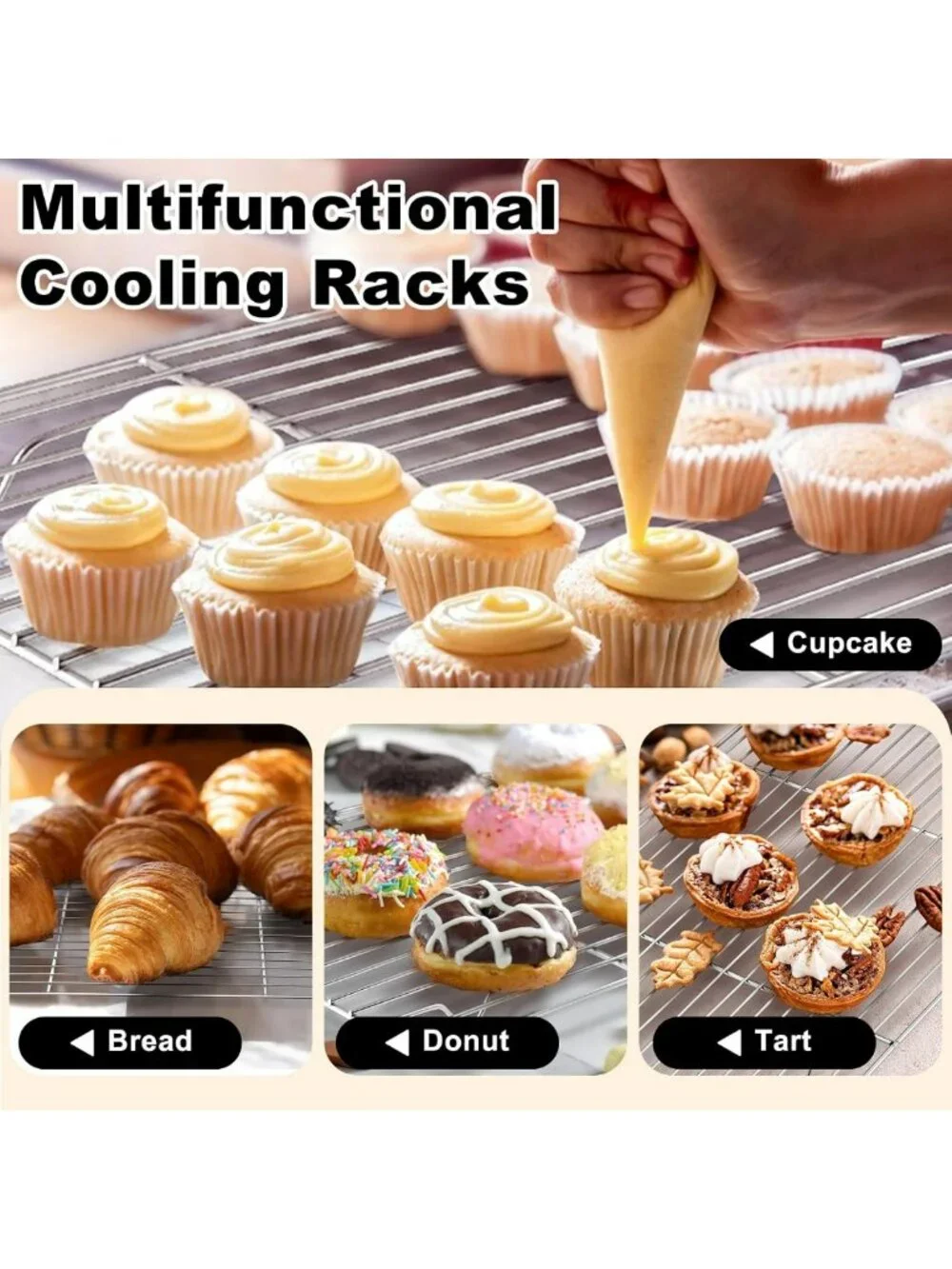Baking Sheet Set with Racks - 3 Pans (19.6/16/12.5 Inch) for Oven & Kitchen Use